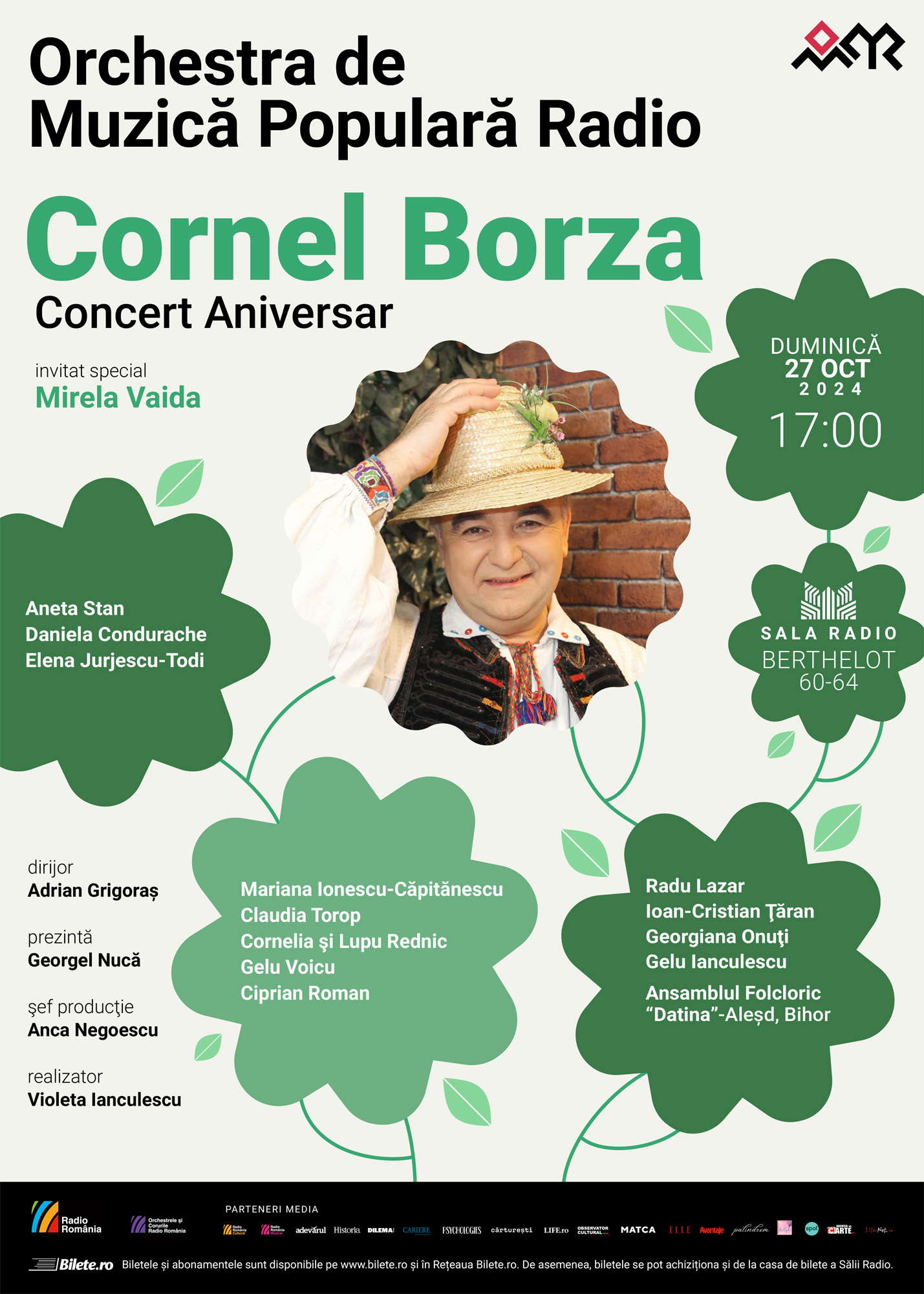 Concert aniversar CORNEL BORZA – ORCHESTRA DE MUZICĂ POPULARĂ