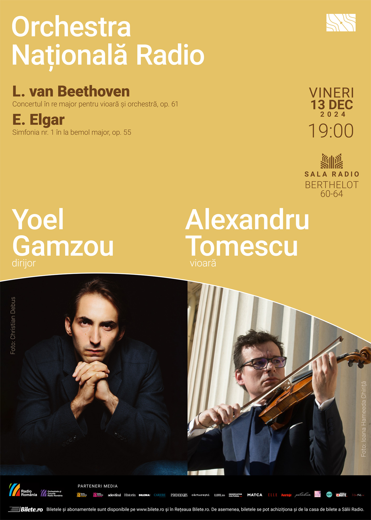 Alexandru Tomescu – Yoel Gamzou – Orchestra Națională Radio (Concert la care este valabil Abonamentul ONR)               