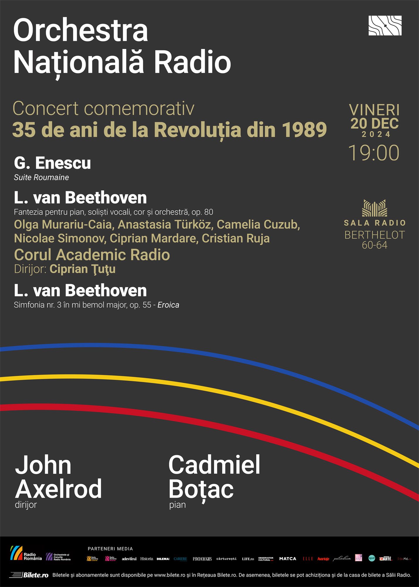 Enescu – Beethoven – C.Boțac, J. Axelrod, ONR (Concert la care este valabil Abonamentul ONR)           