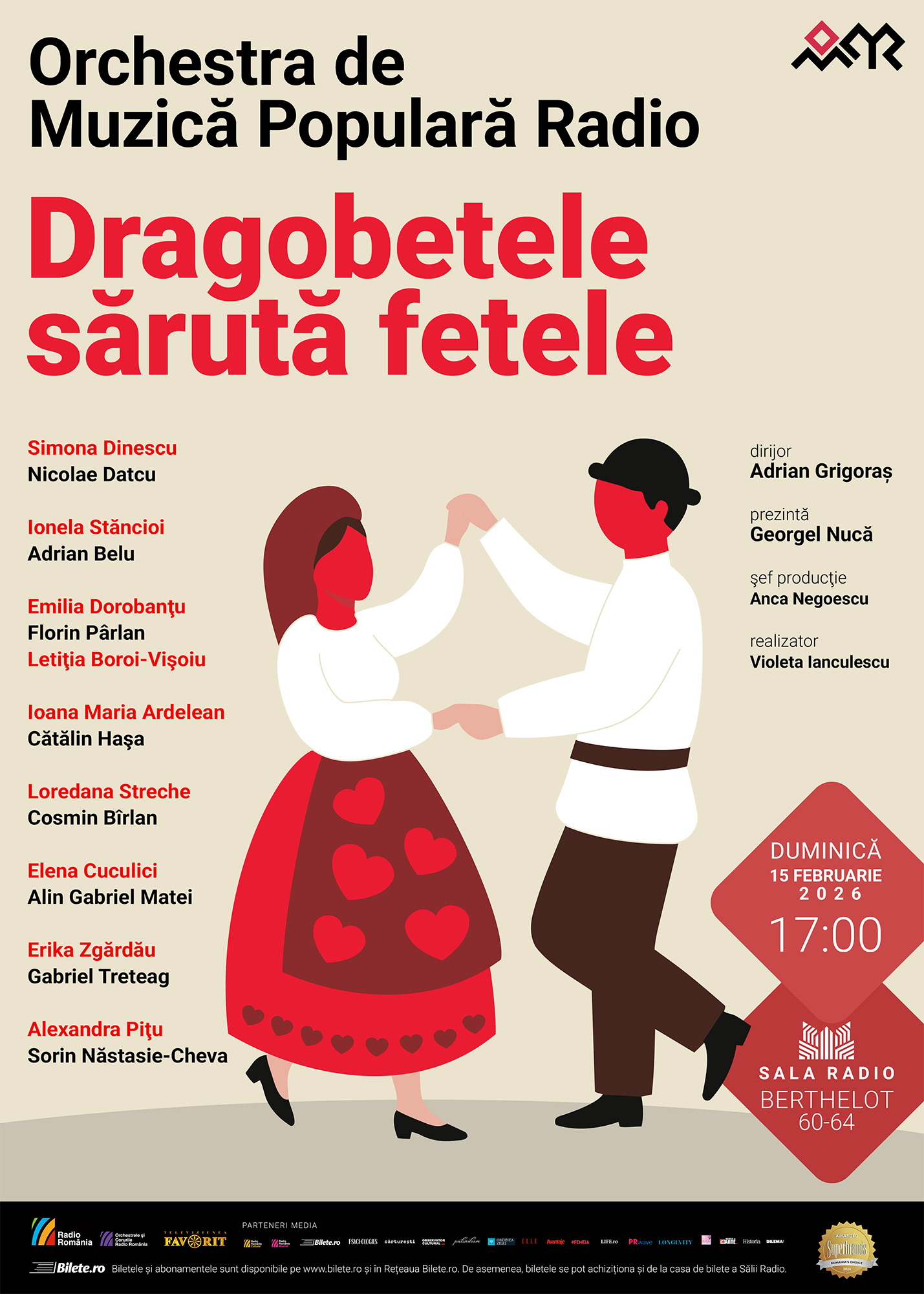 Dragobetele sărută fetele ORCHESTRA DE MUZICĂ POPULARĂ