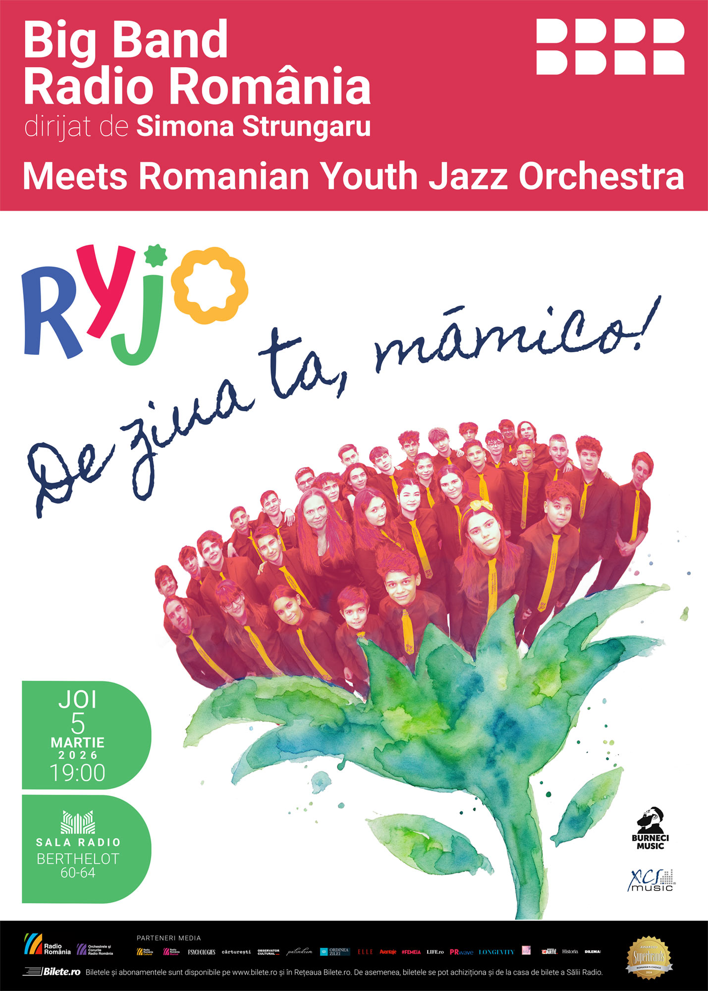 ”De ziua ta, Mămico” – Big Band Radio Romania meets Romania Youth Jazz Orchestra